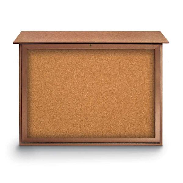 Indoor Enclosed Combo Board, 42"x32", Bronze Frame/Grey & Cork